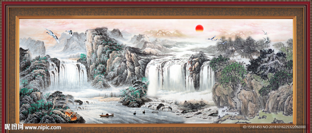 泰山 日出泰山 国画 泰山风光