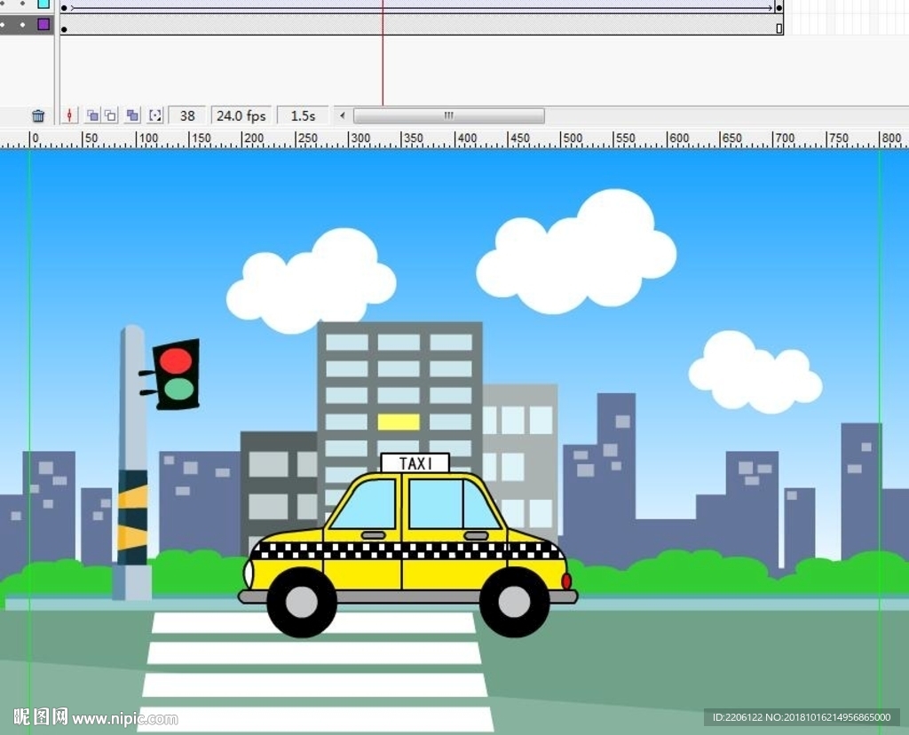 出租车城市斑马线动画3秒