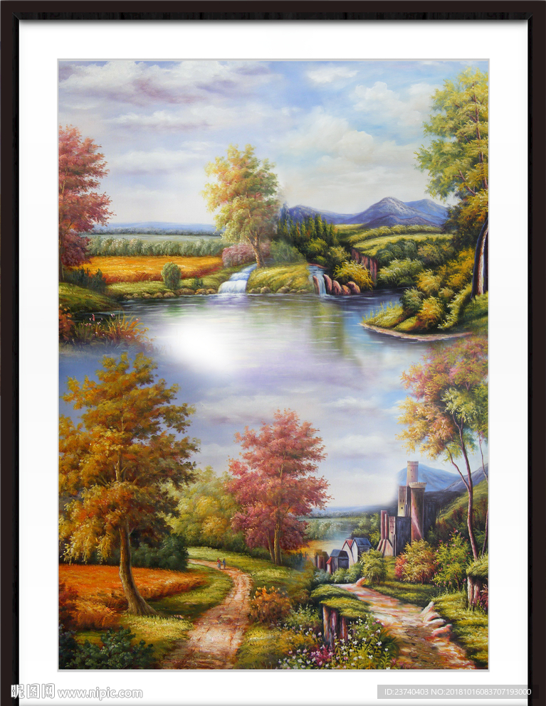 山村油画