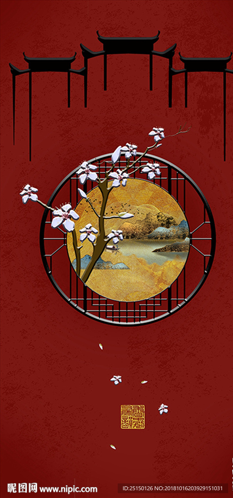 中国风宫廷风格创意装饰画