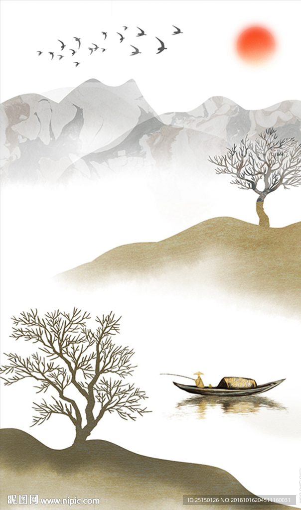 新中式唯美山水装饰画