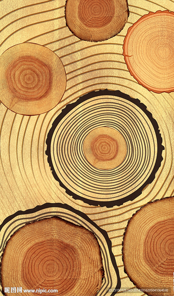 新现代木纹装饰画图片