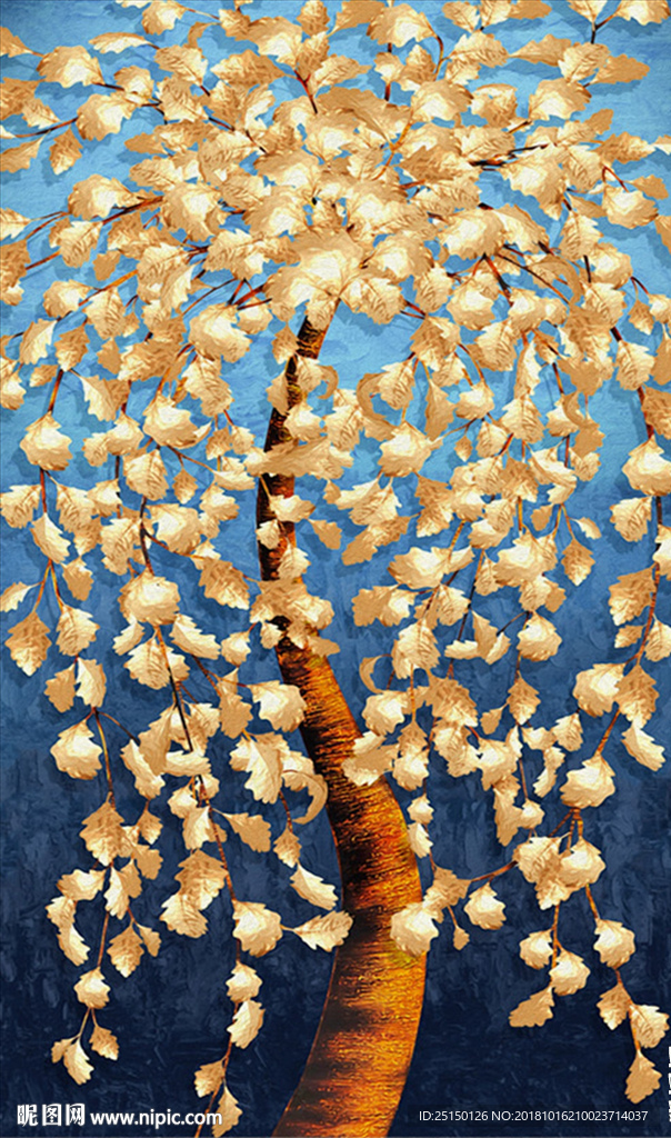 精品发财树黄金树装饰画