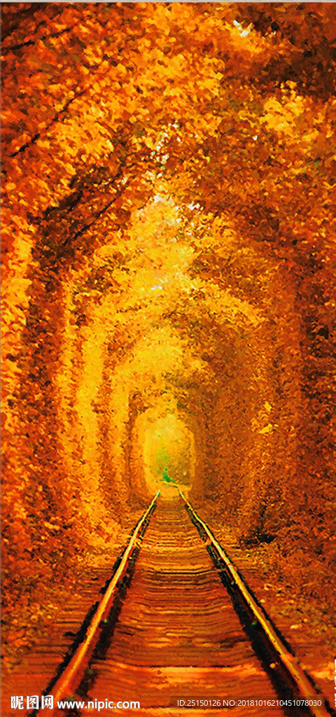 现代简约抽象爱情隧道油画装饰画