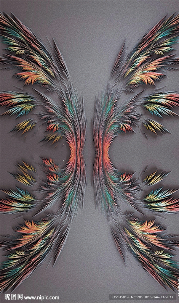 抽象羽毛色彩装饰画