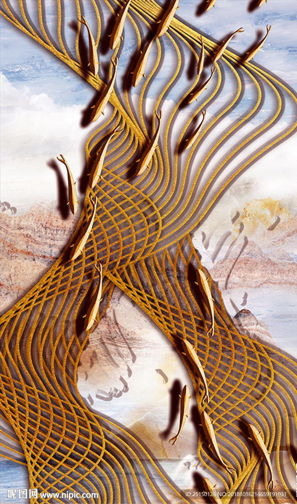 抽象鱼儿装饰画