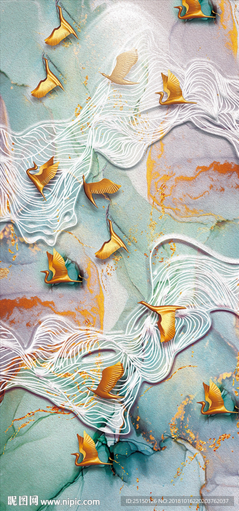 抽象飞鸟装饰画