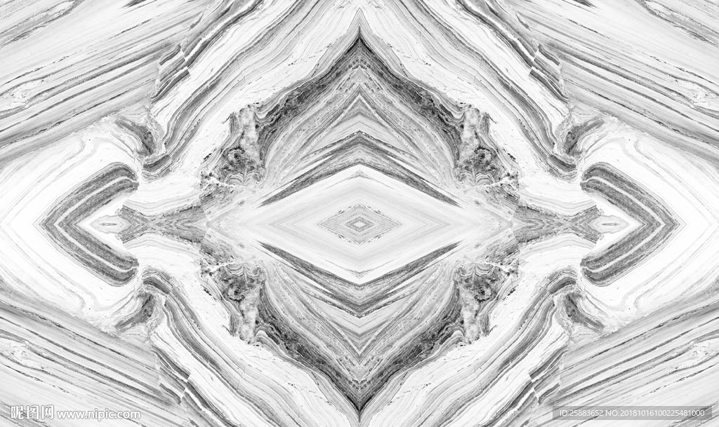 欧式灰白大理石拼花电视背景墙