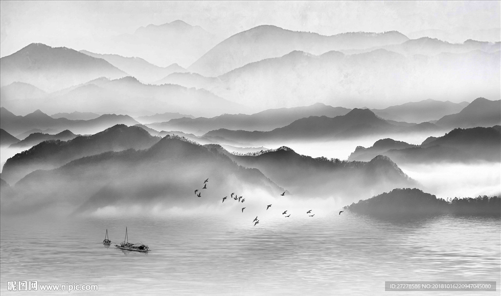 大尺寸山水背景墙 高清山水