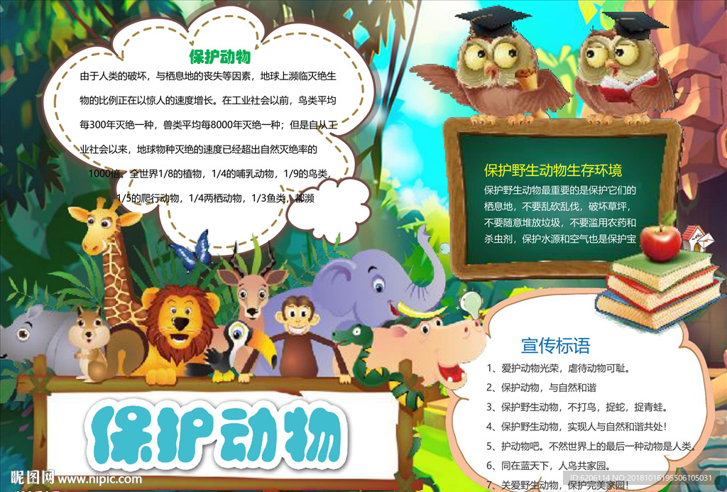 爱护动物小报