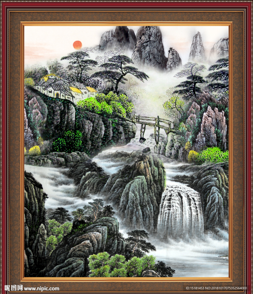 国画 泰山风光