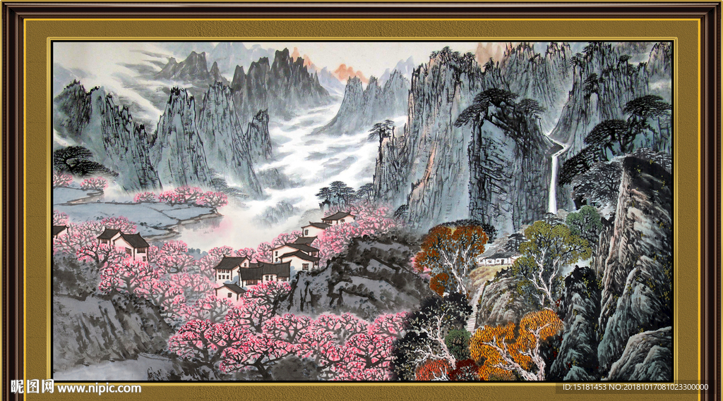 国画 泰山风光