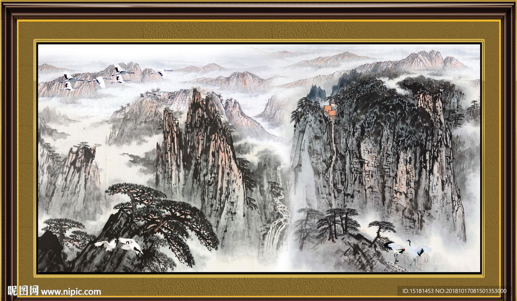 国画 泰山风光