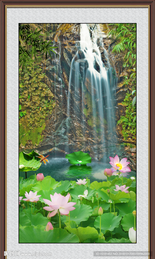 财源广进 山水画  荷花山水