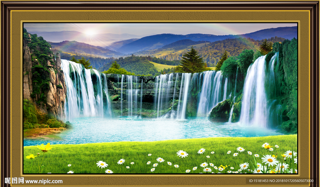 财源广进 山水画 山水风景