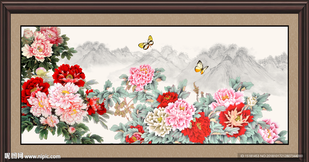 花鸟 蝴蝶 花开富贵