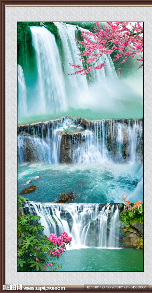 财源广进 山水画 山水风景