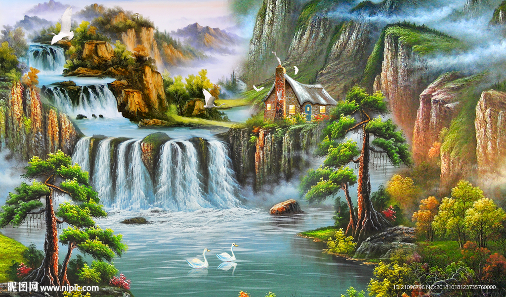 山水风景油画