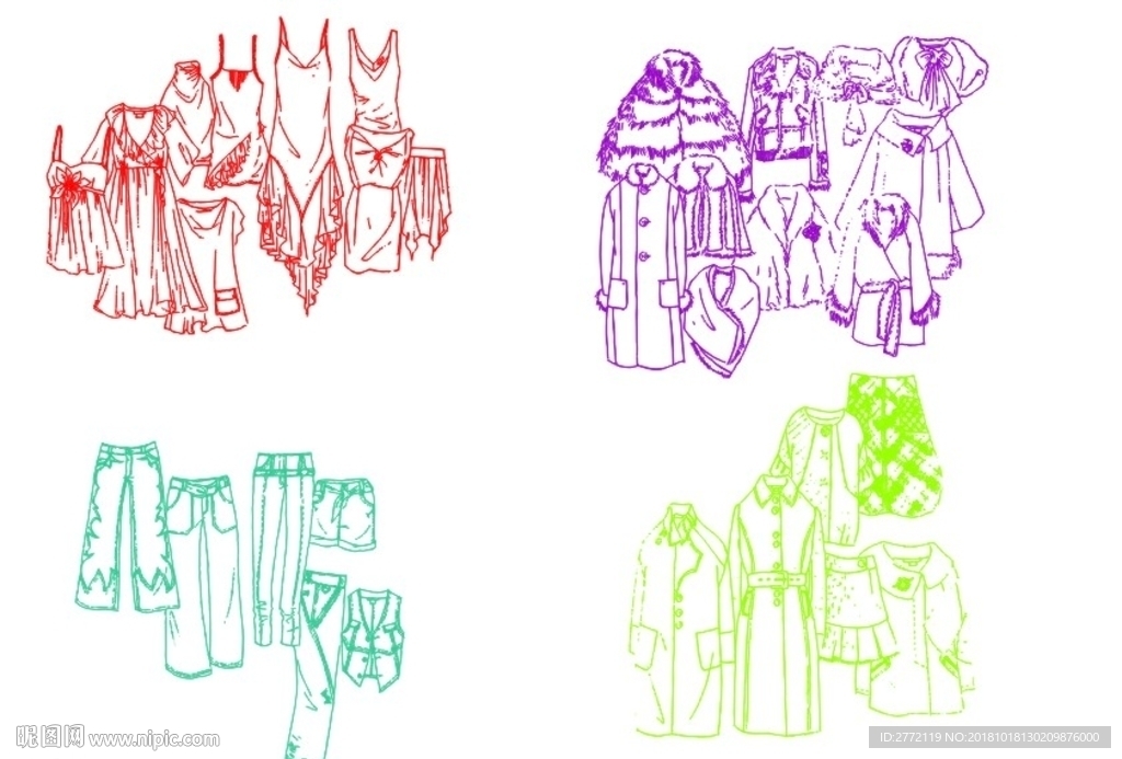 时装设计 线条画