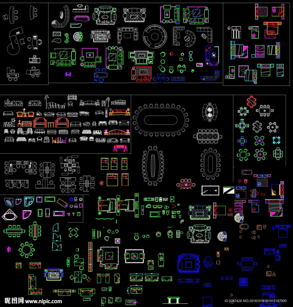 家具平面CAD图块