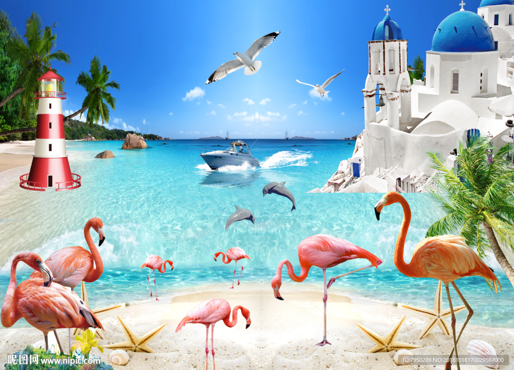 海景背景墙装饰