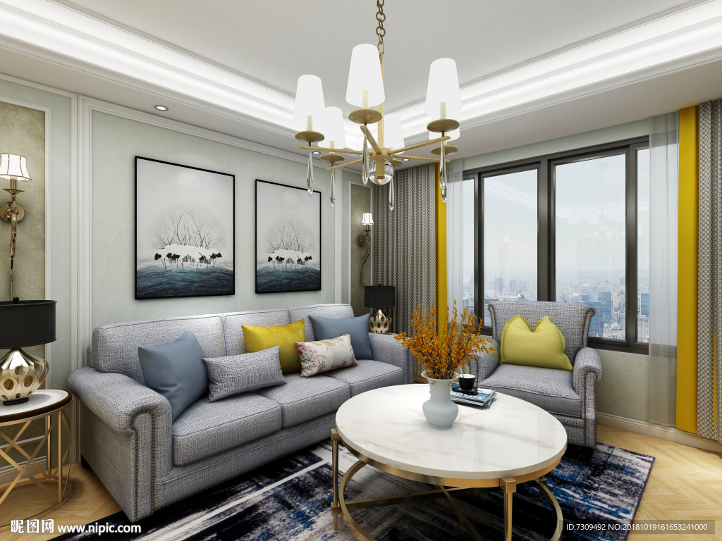 后现代风格客厅装修效果图