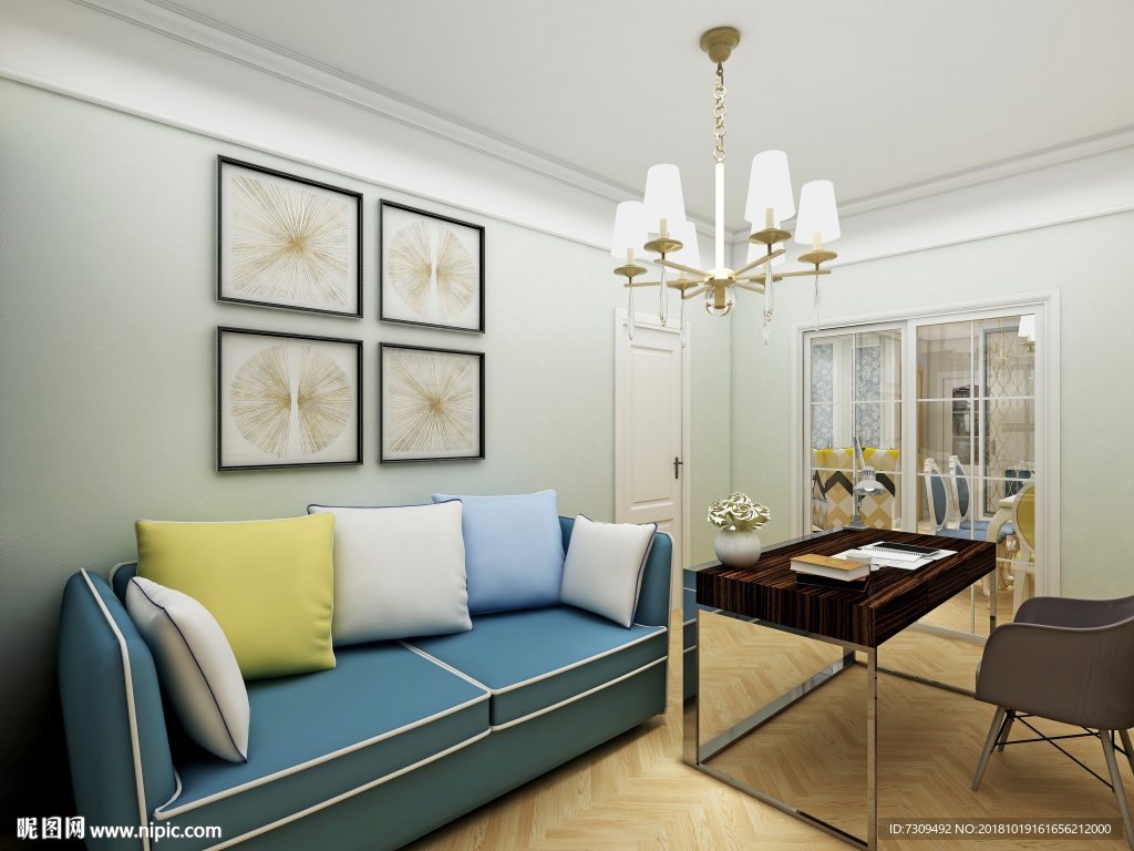 后现代简约家居书房装饰效果