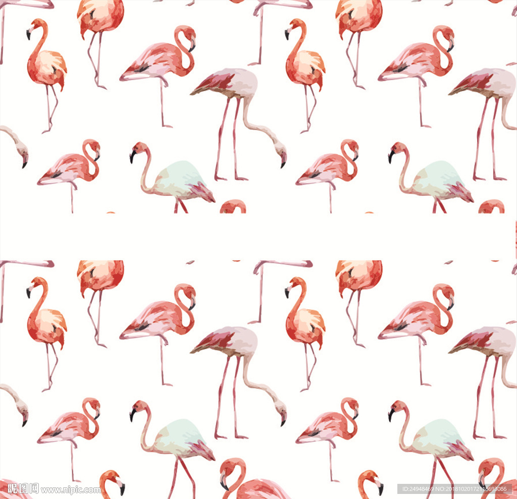 小清新创意欧美花纹促销火烈鸟