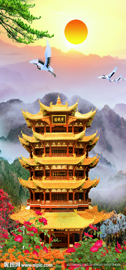 黄鹤楼玄关背景墙