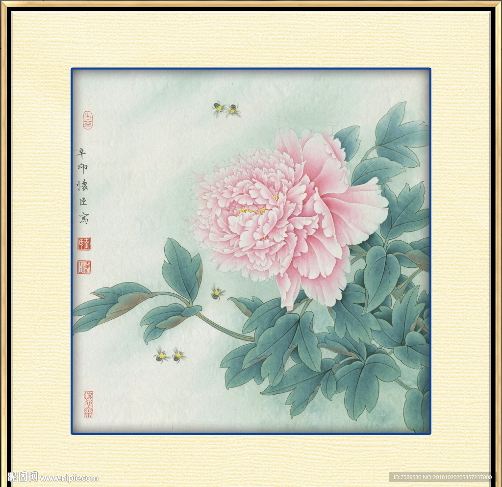 新中式工笔花鸟国画