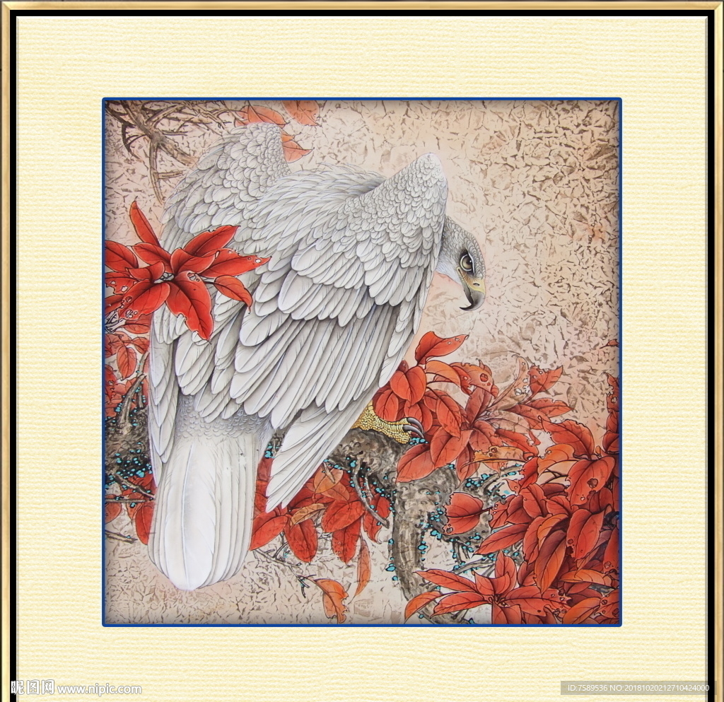 新中式工笔花鸟国画