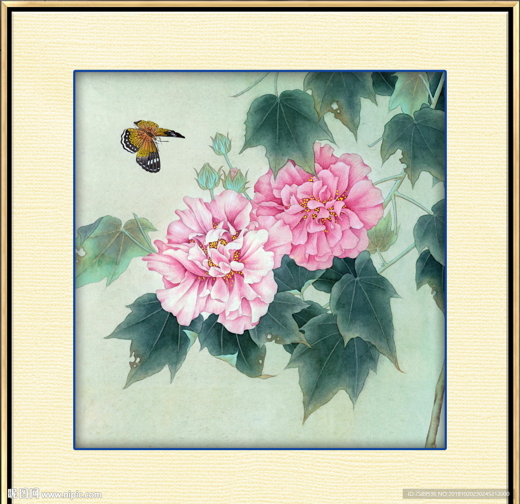 新中式工笔花鸟国画