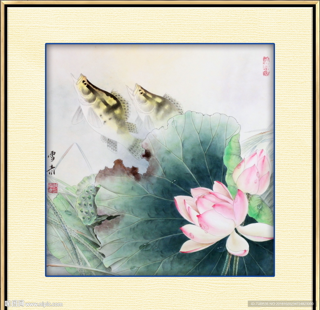 新中式工笔花鸟国画