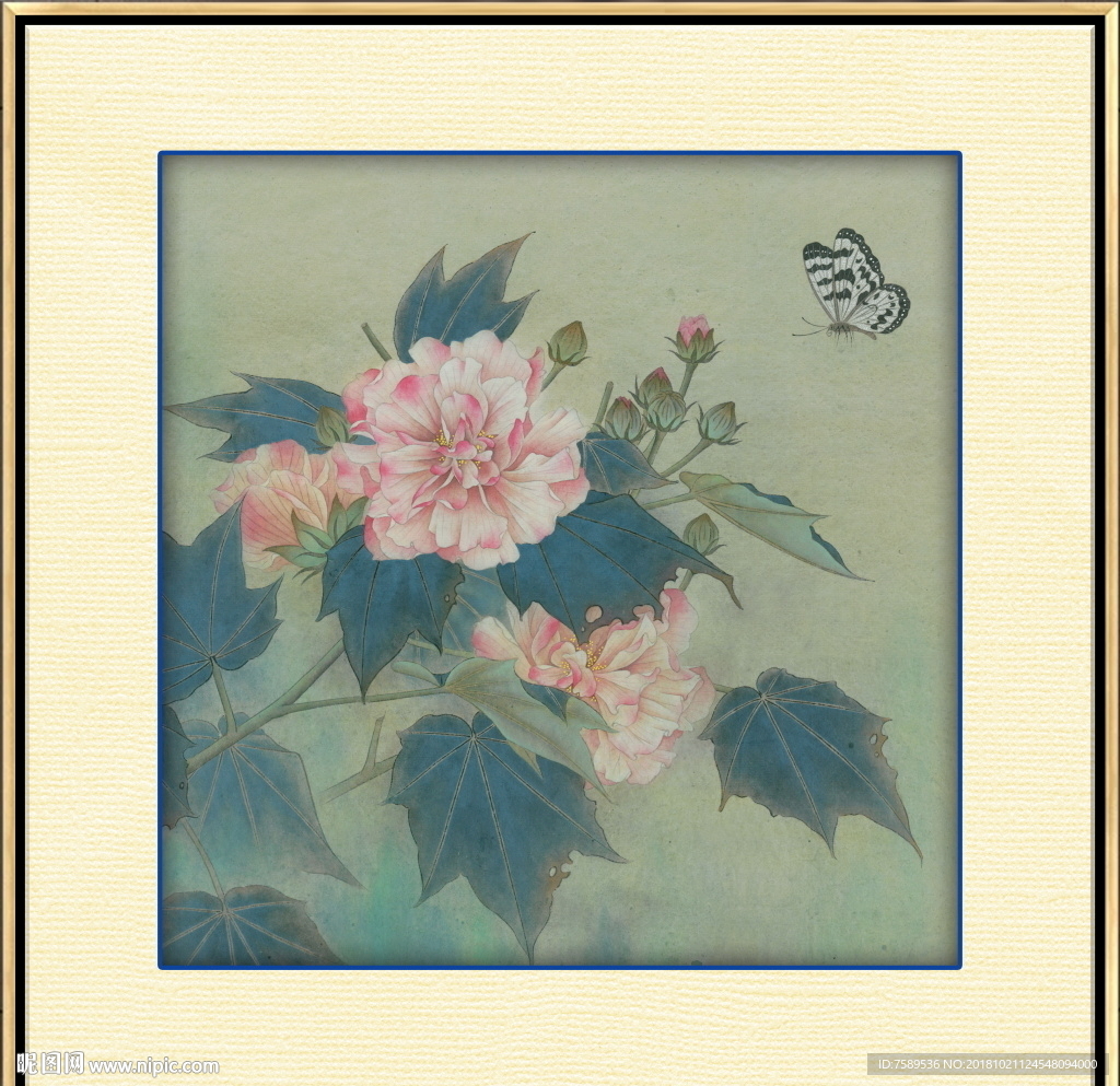 新中式工笔花鸟国画