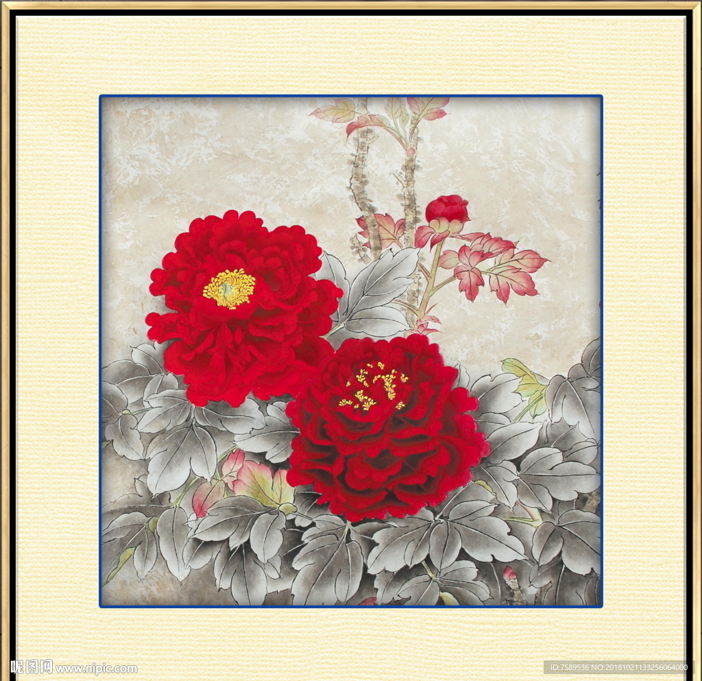 新中式工笔花鸟国画