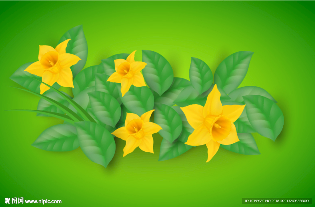 黄色花卉装饰夏季促销艺术字矢量