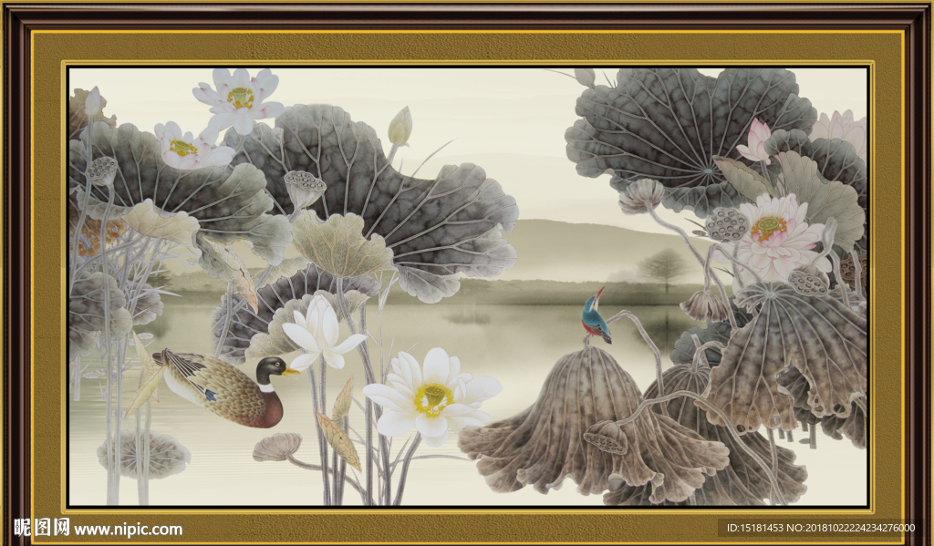 国画荷花