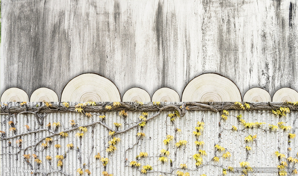 现代清新花藤背景墙