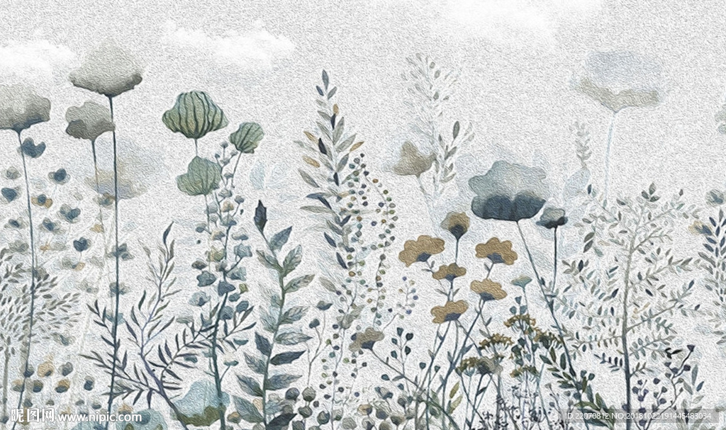 小清新植物背景墙