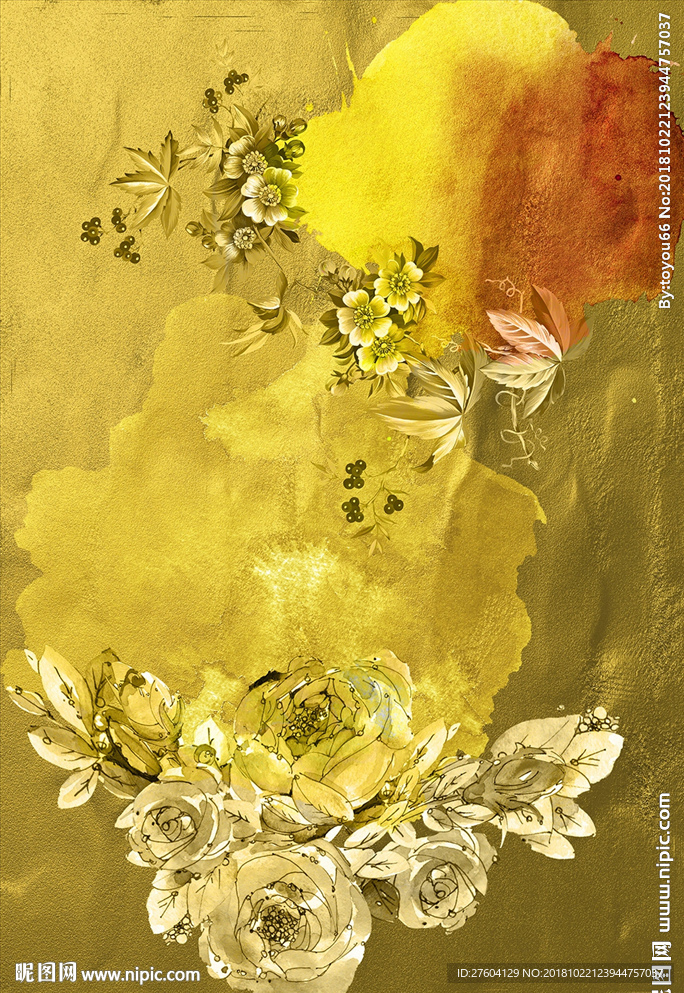 金色现代几何装饰画