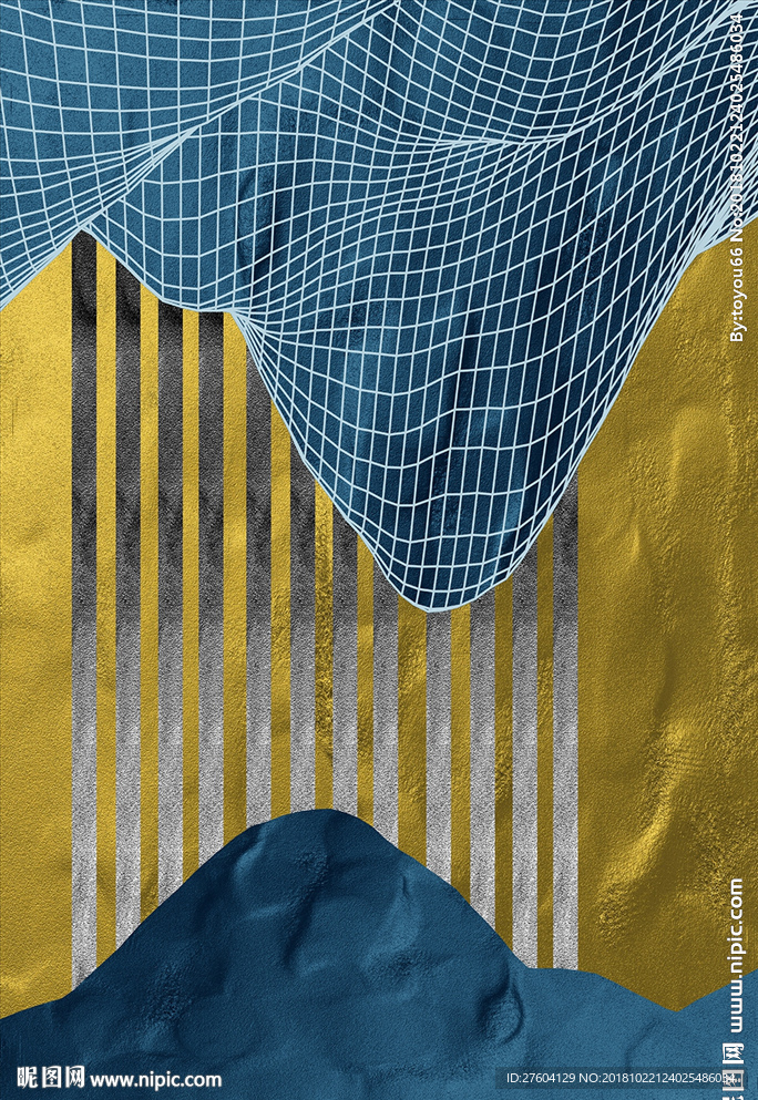 金色现代几何装饰画