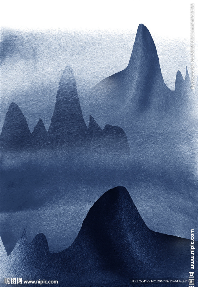 新中式抽象山峰装饰画