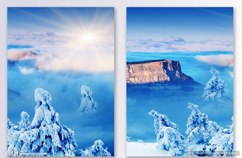 蓝色静美风景装饰画