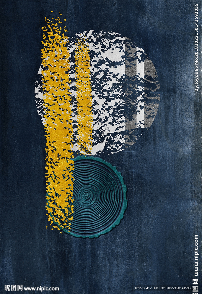 抽象几何祖母绿装饰画