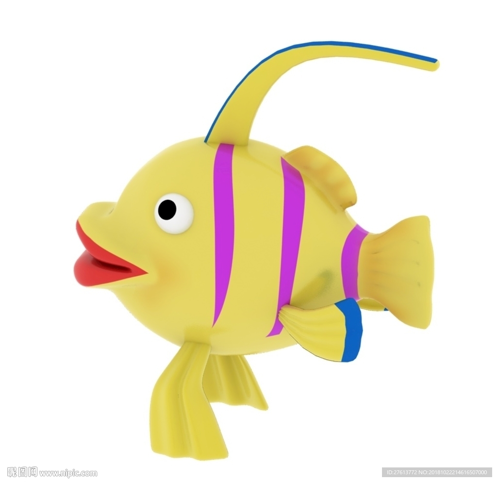 亲嘴鱼3D模型