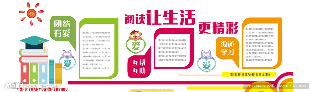 读书文化墙 班级文化墙 图书文