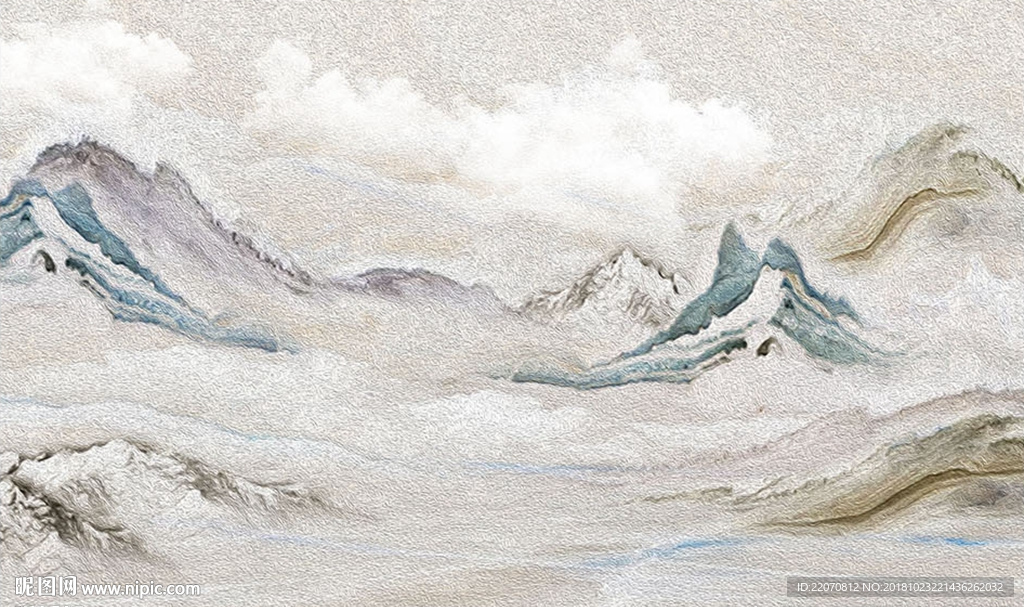 典雅雪山大理石背景墙