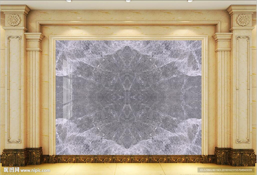 高清财运亨通大理石纹背景墙