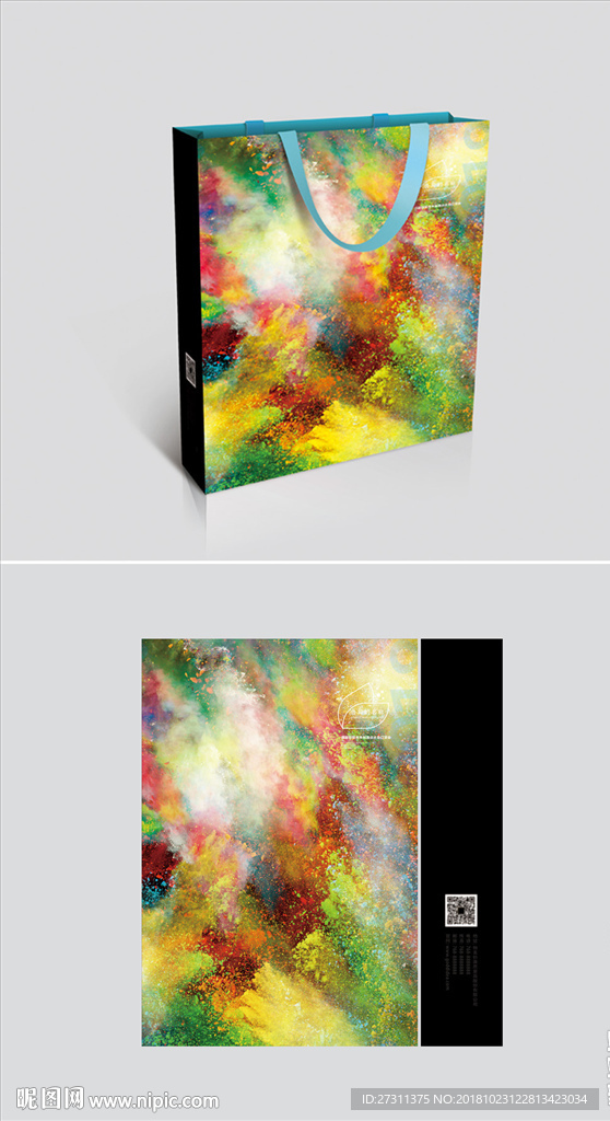 淡雅中国风手提袋（展开图）