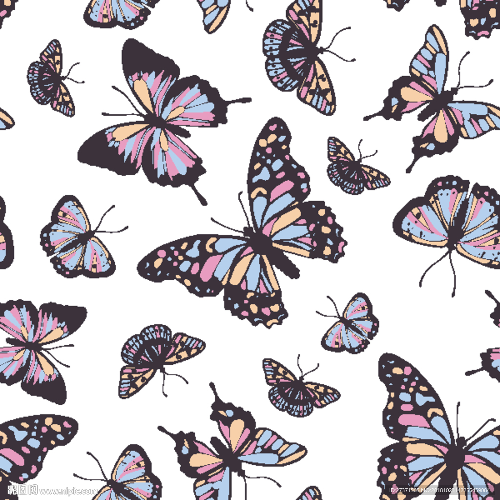 蝴蝶AI矢量图图片